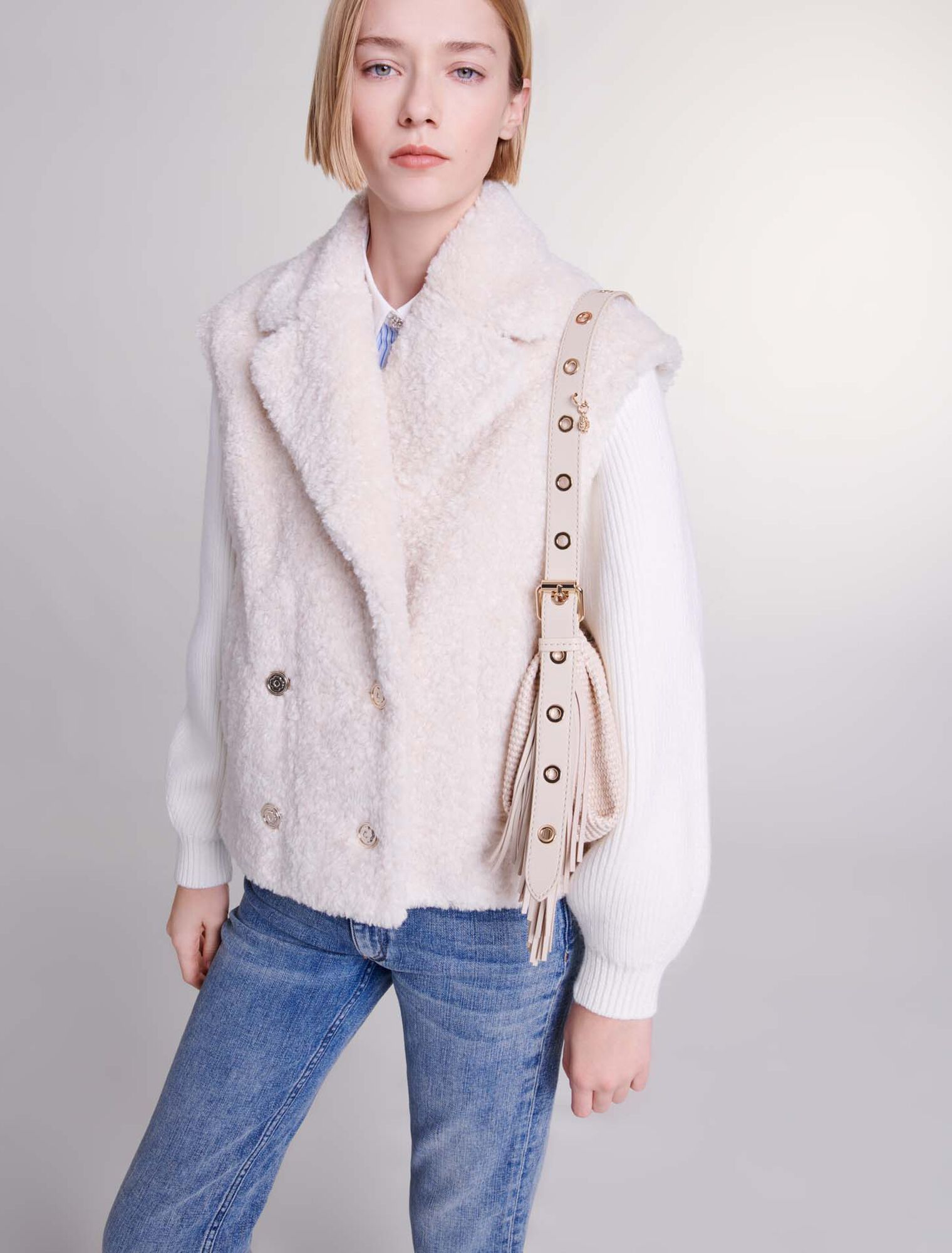 Blouson aus 2 Materialien