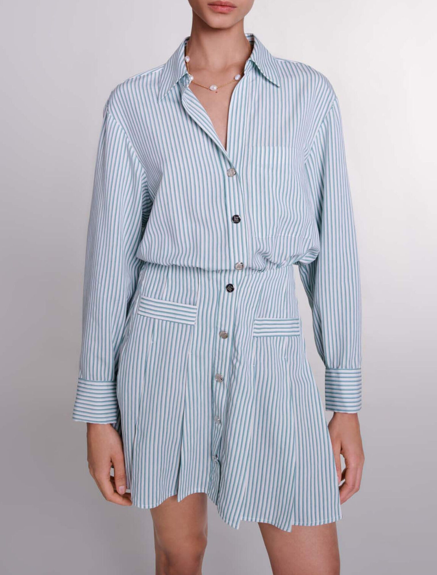 Gestreiftes Hemdblusenkleid