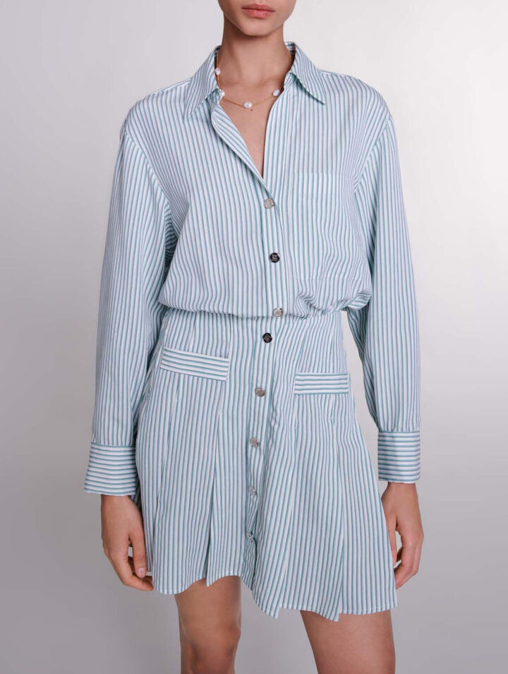 Gestreiftes Hemdblusenkleid