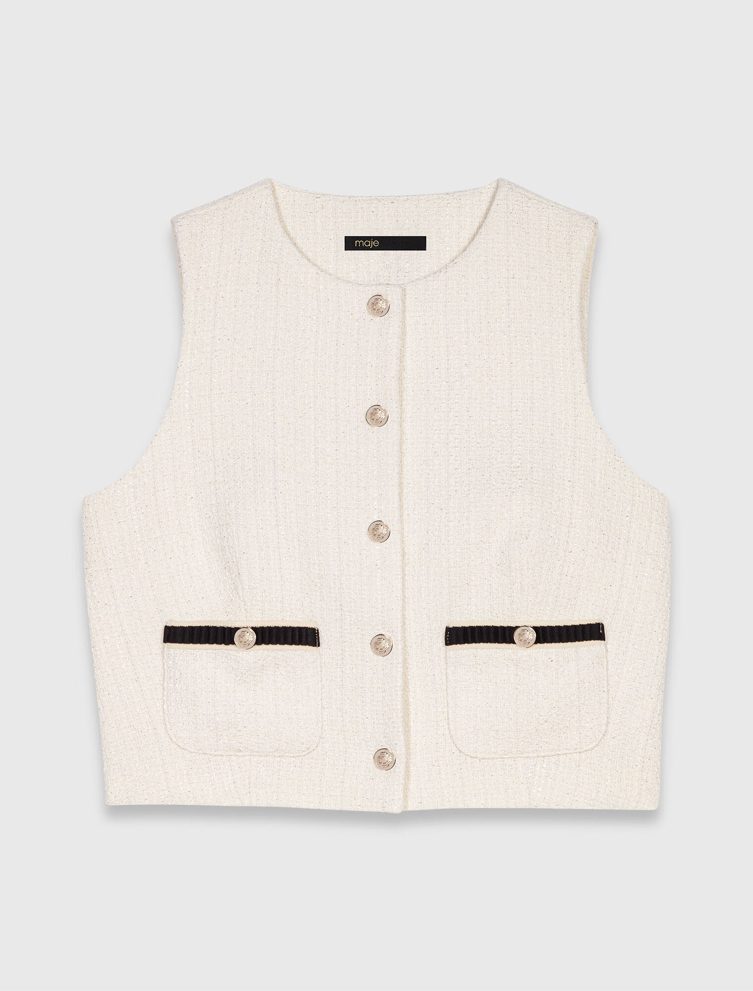 Ärmelloses Top aus Tweed-Lurex