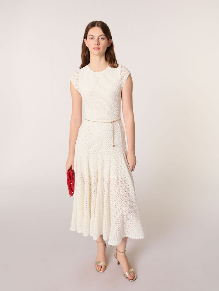 Langes Häkelkleid