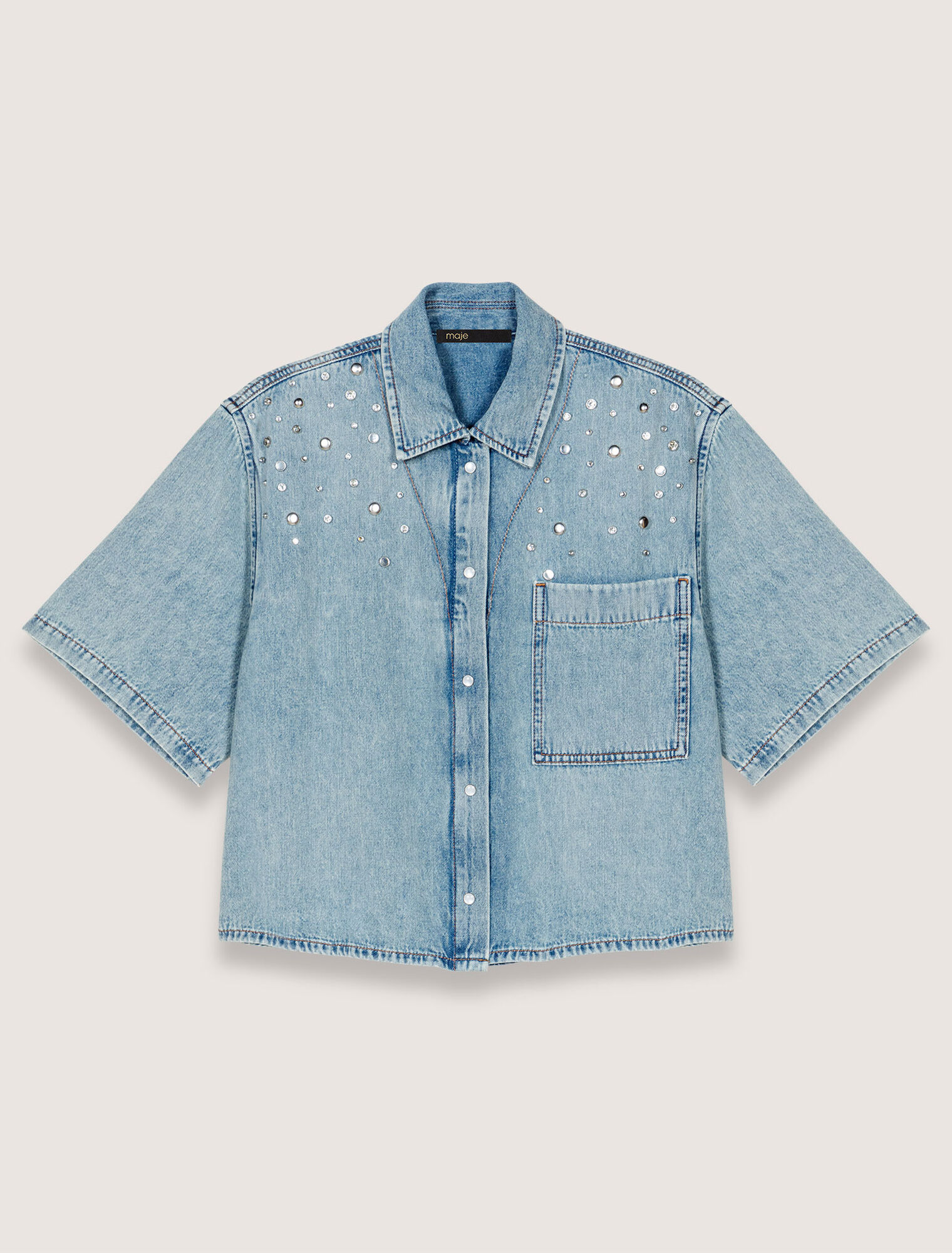 Denimhemd mit Nieten