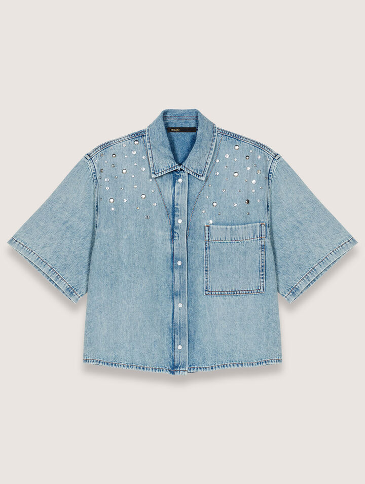 Denimhemd mit Nieten