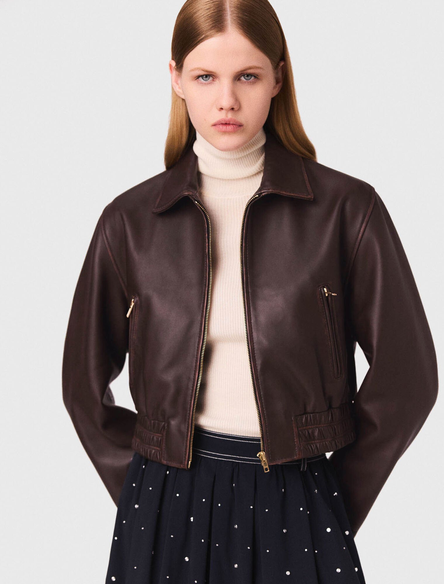 Jacke aus Leder im Vintage-Look