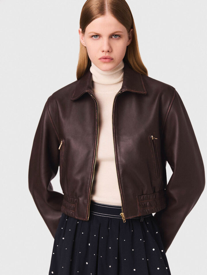Jacke aus Leder im Vintage-Look