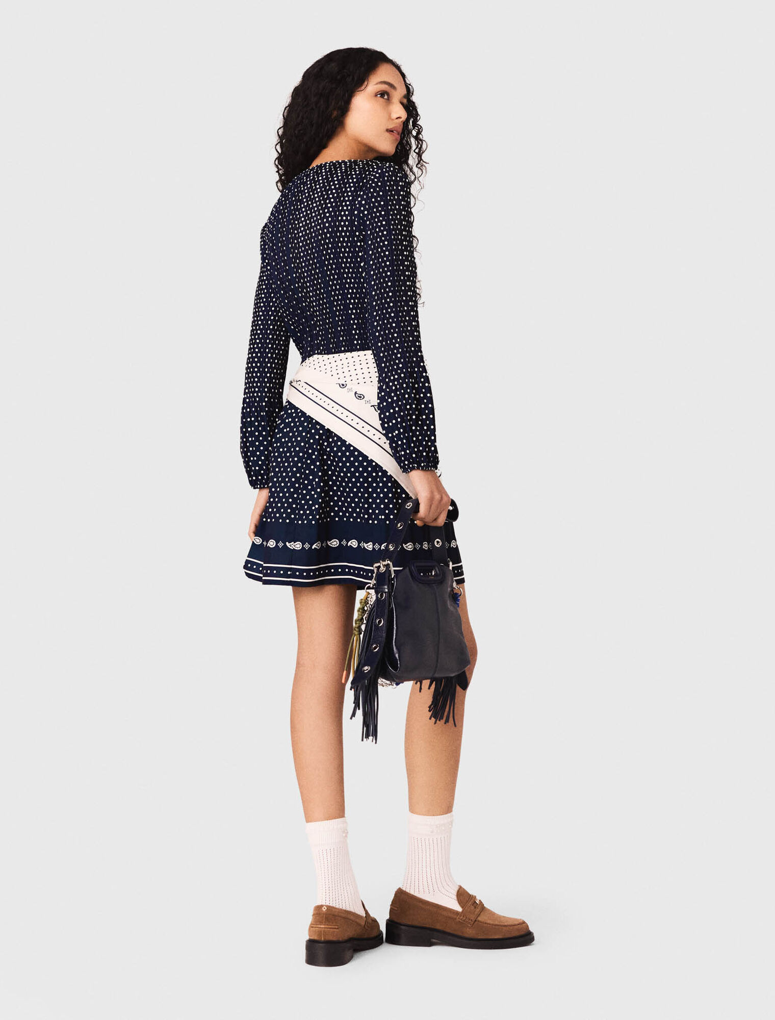 Plissiertes Kleid mit Print