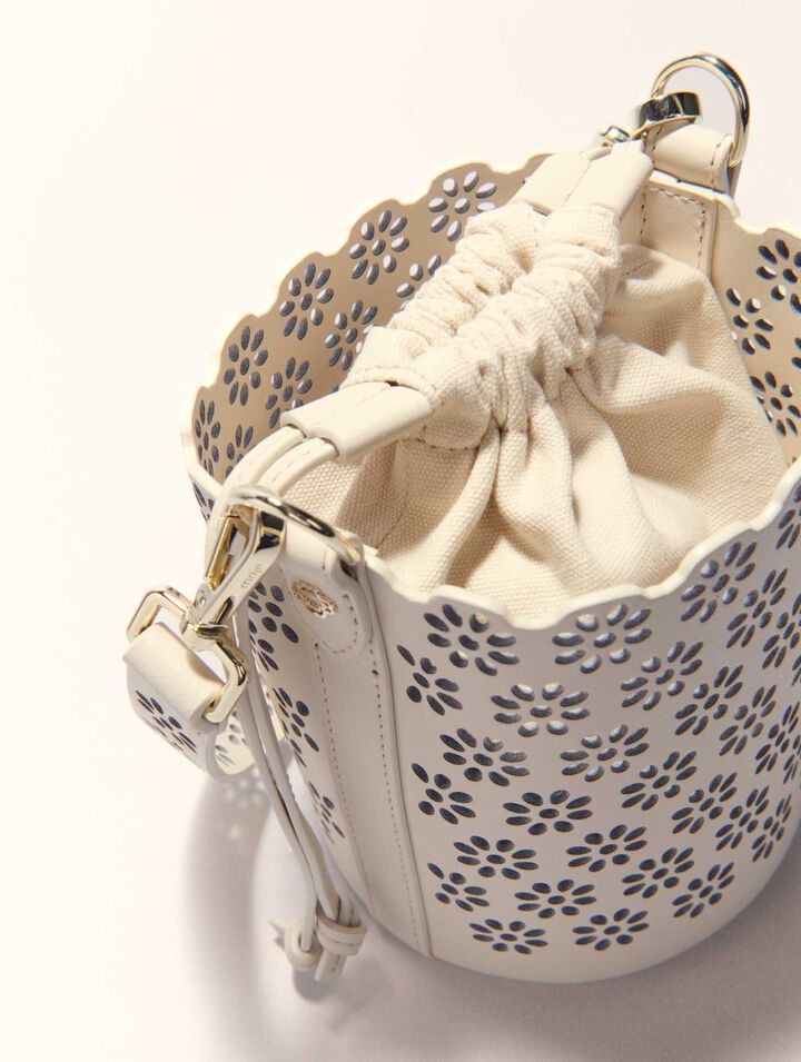 Bucket Bag aus perforiertem Leder