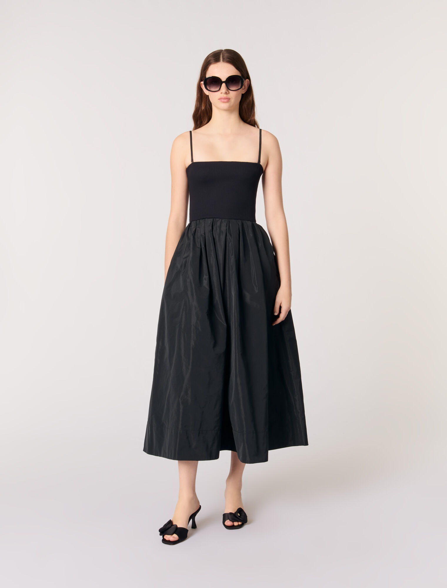 Bustierkleid aus Strick und Taft