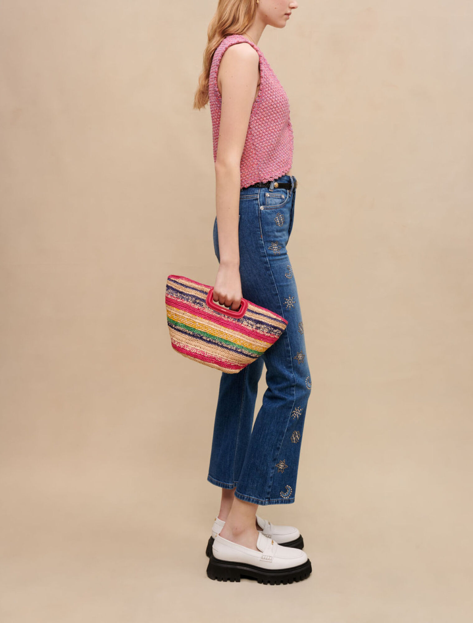 Mit Mondkristallen verzierte Jeans