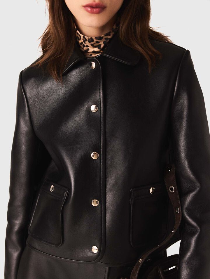 Kurze Lederjacke