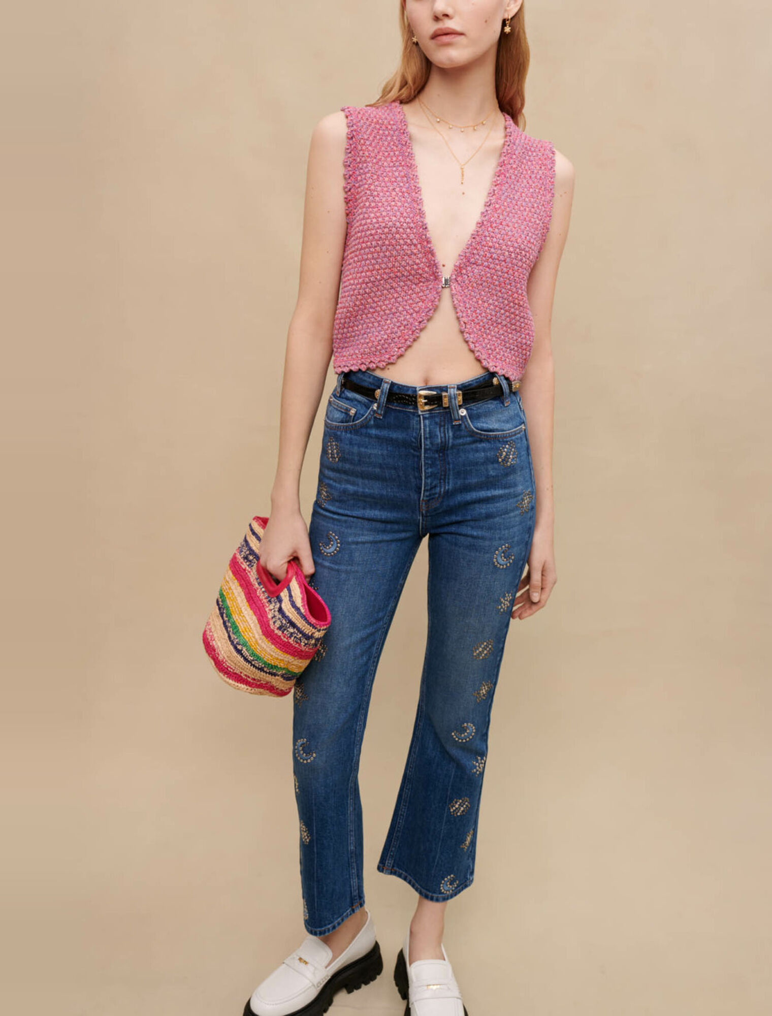 Mit Mondkristallen verzierte Jeans