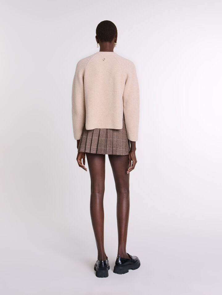 Gerippter Wollpullover