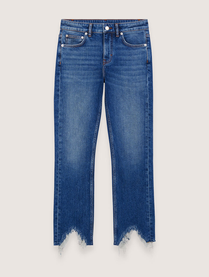 Röhrenjeans mit Rissen