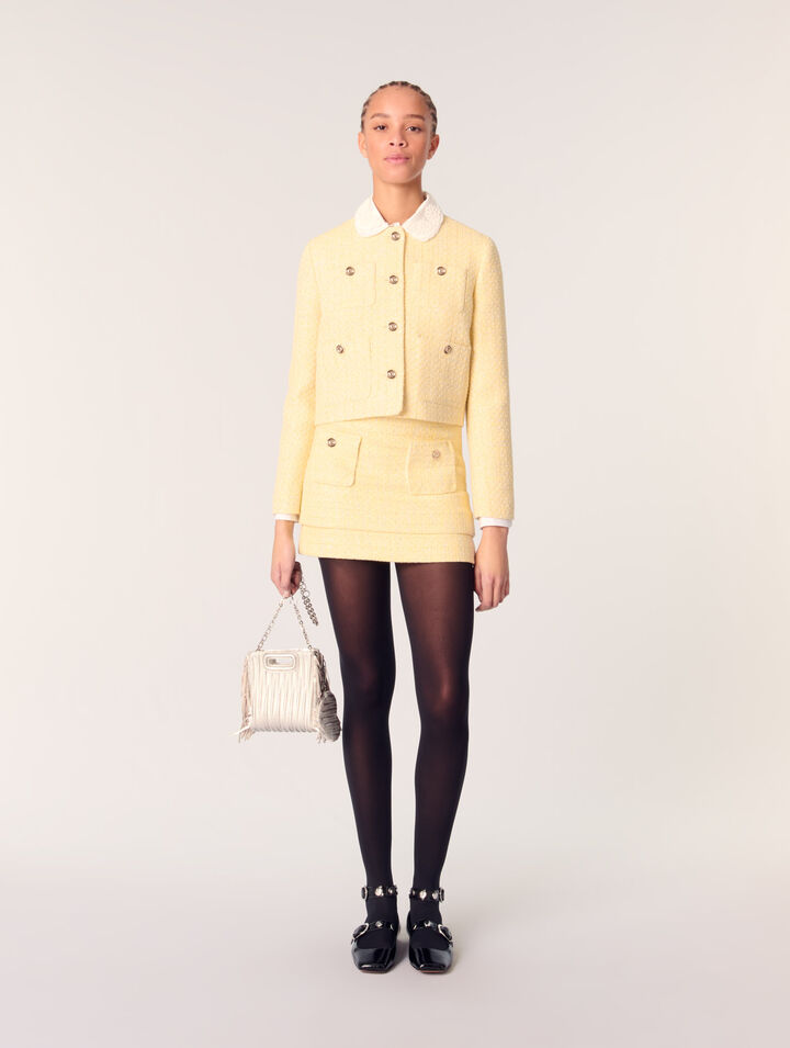 Kurze Tweed-Jacke mit Lurex