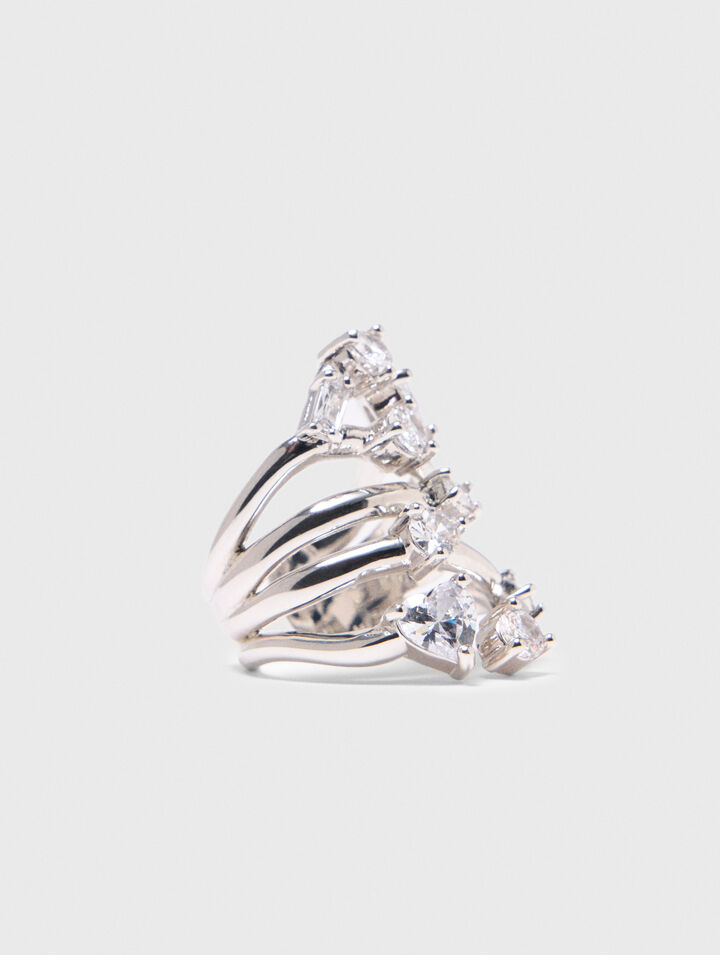 Mehrreihiger Ring mit Strass