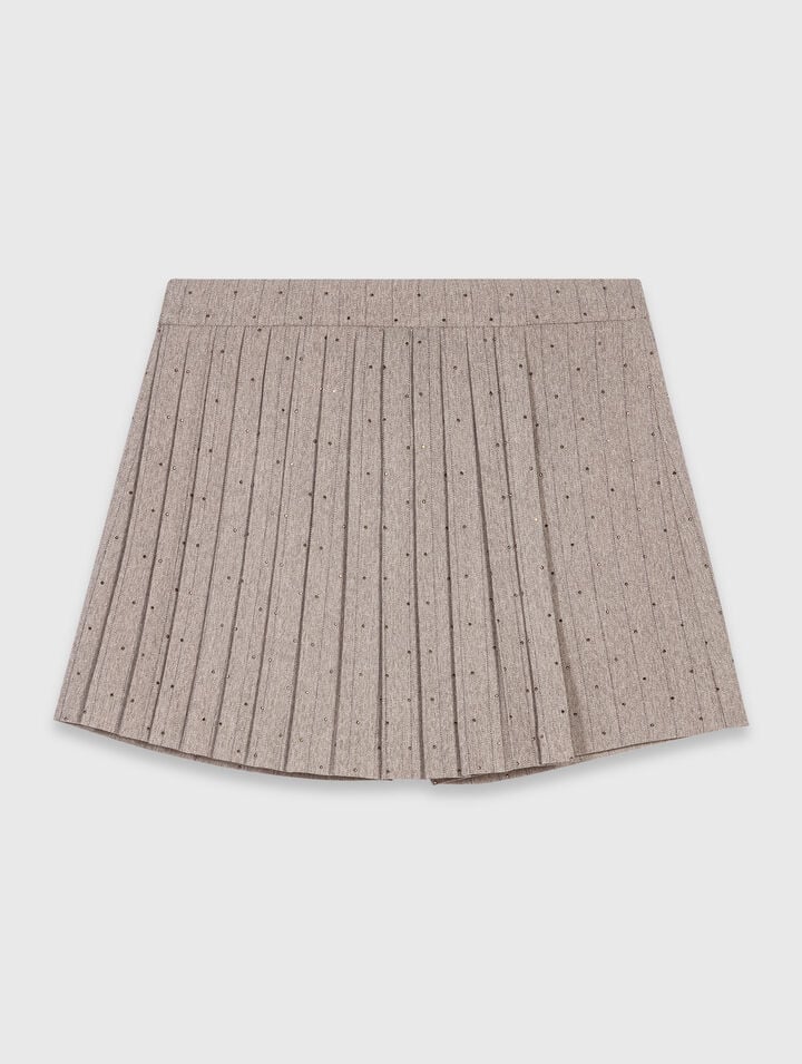 Trompe-l'Œil-Shorts mit Strass