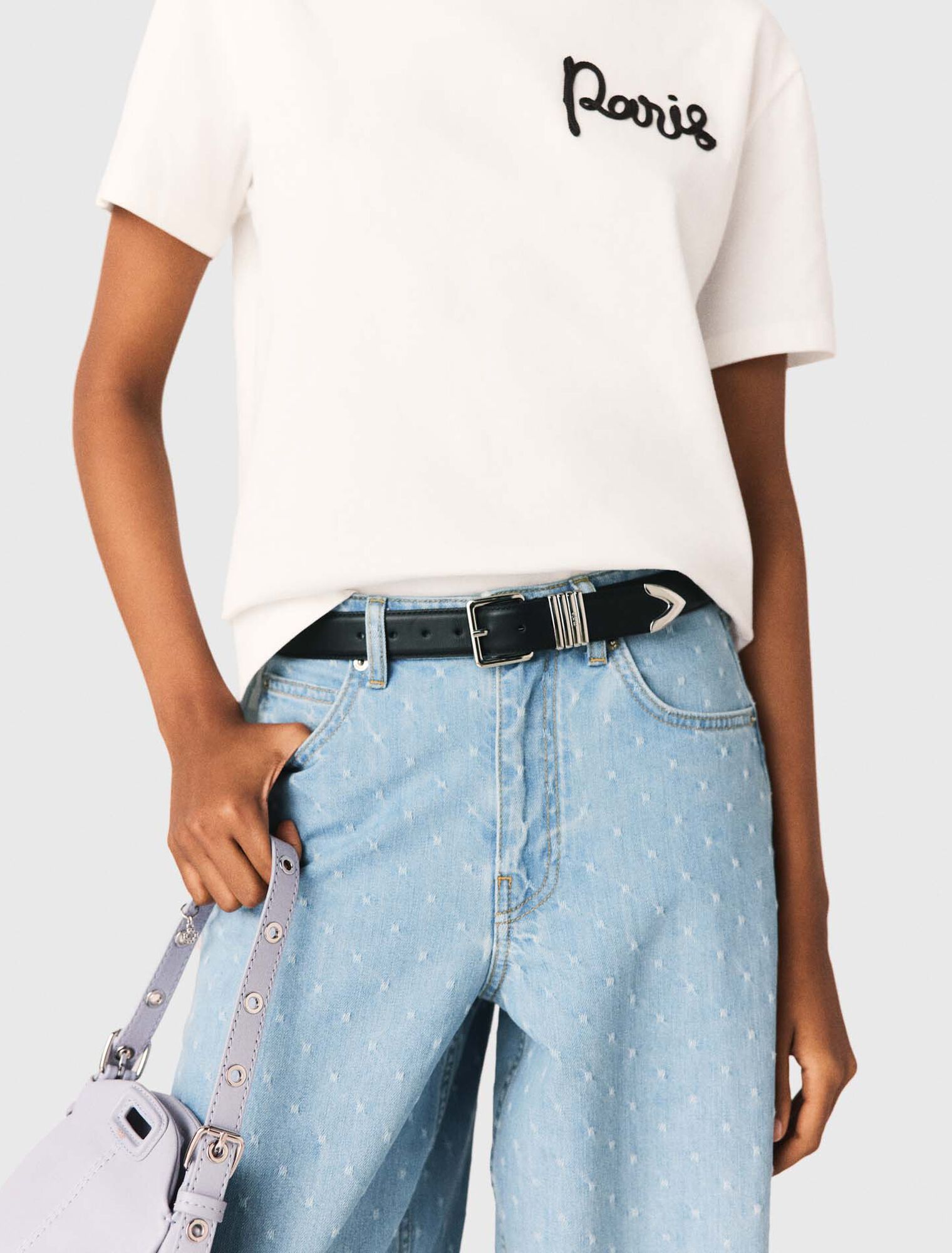 T-Shirt mit gesticktem Paris-Logo