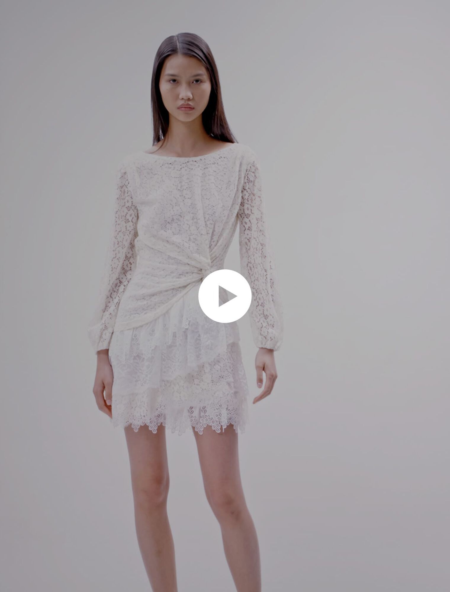 Drapiertes Spitzenkleid