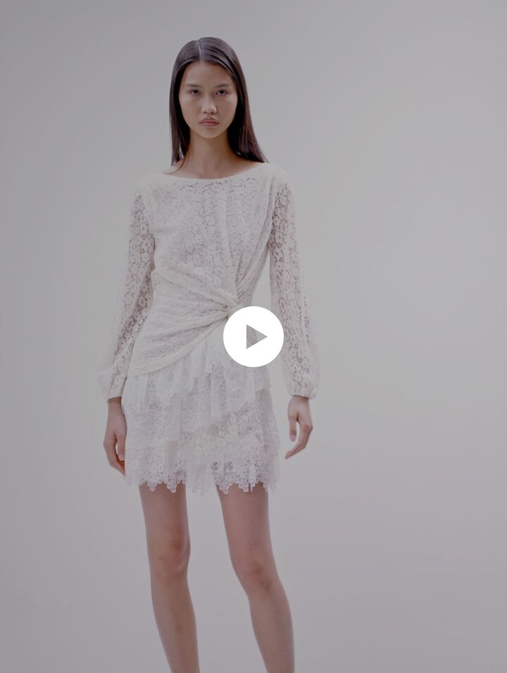 Drapiertes Spitzenkleid
