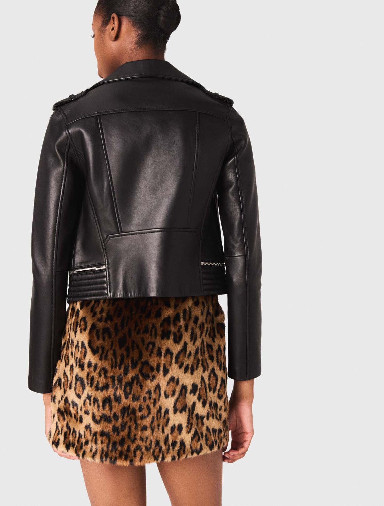 Leather biker jacket
