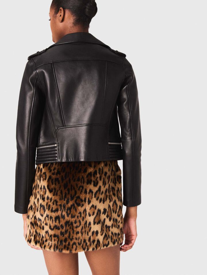 Leather biker jacket
