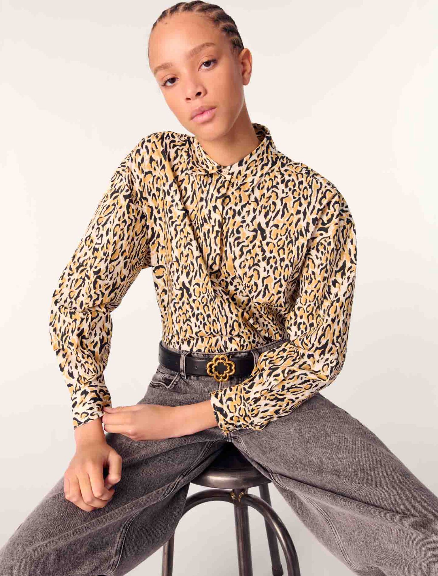 Hemd mit Leoparden-Print