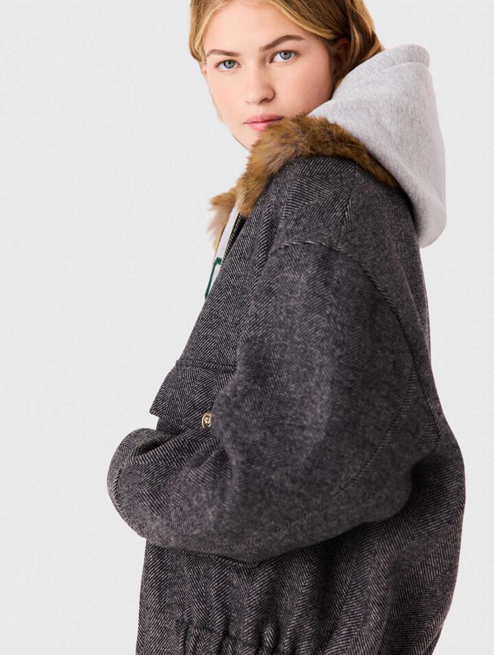 Oversize-Blouson in Chevron-Optik