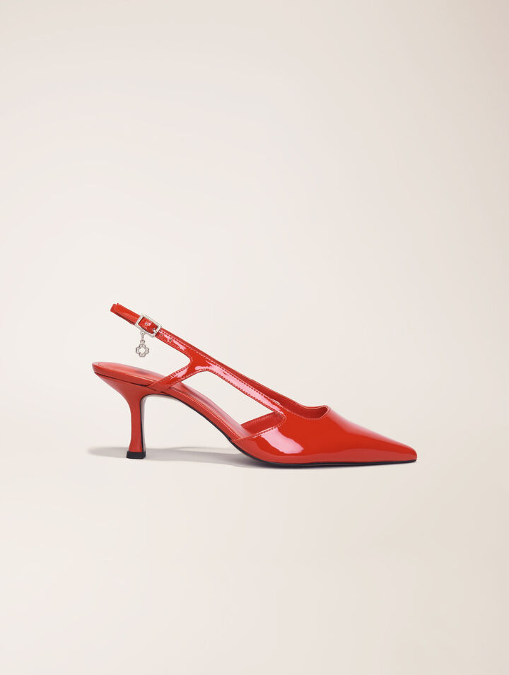 Slingback-Pumps aus Lackleder