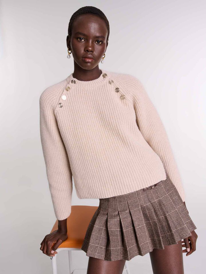 Gerippter Wollpullover
