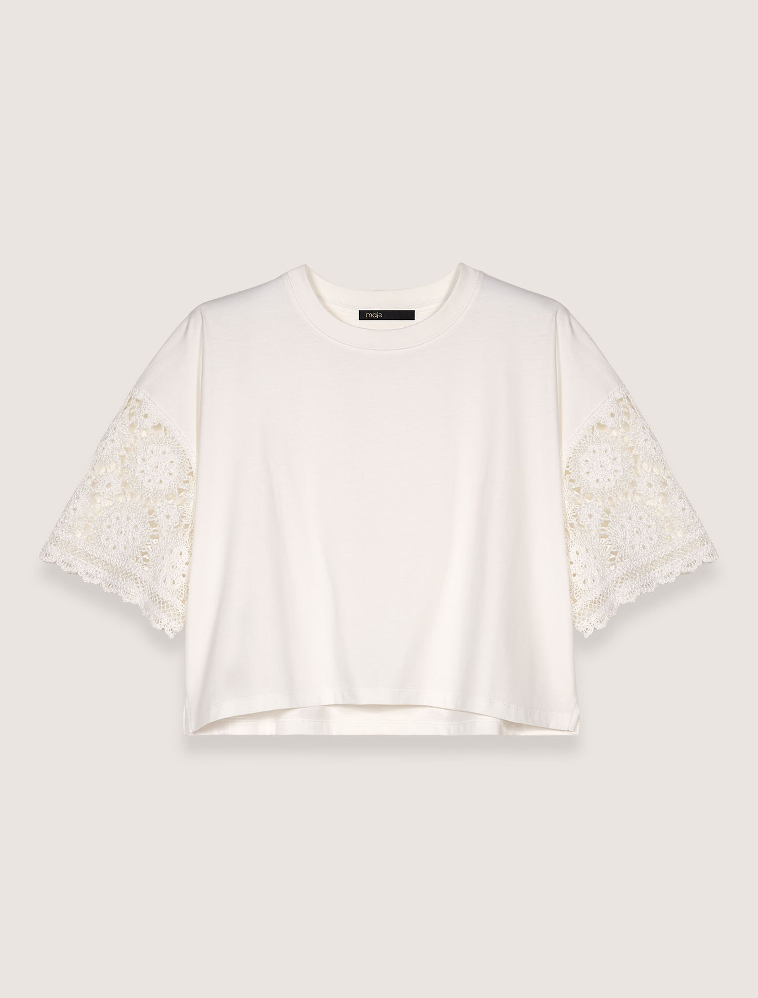 T-Shirt mit Häkelärmeln
