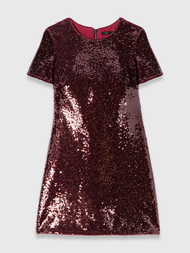 Kurzes Kleid mit Paillettenstickerei