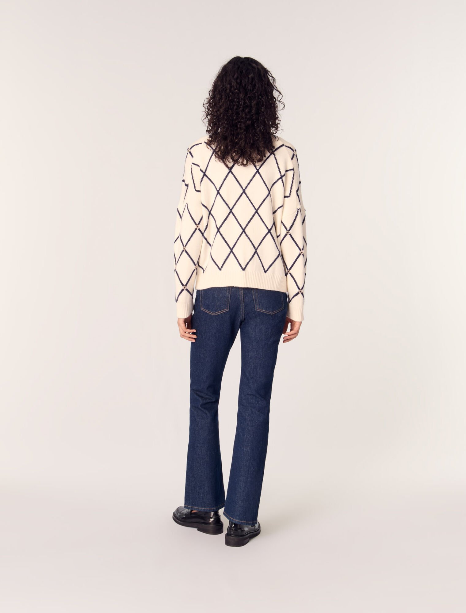 Strick-Cardigan mit Rautenmuster