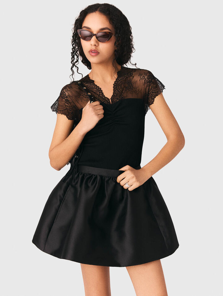 Spitzen Top aus Jersey