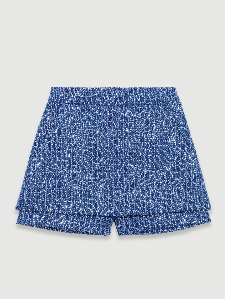 Trompe-l'Oeil-Shorts aus Tweed
