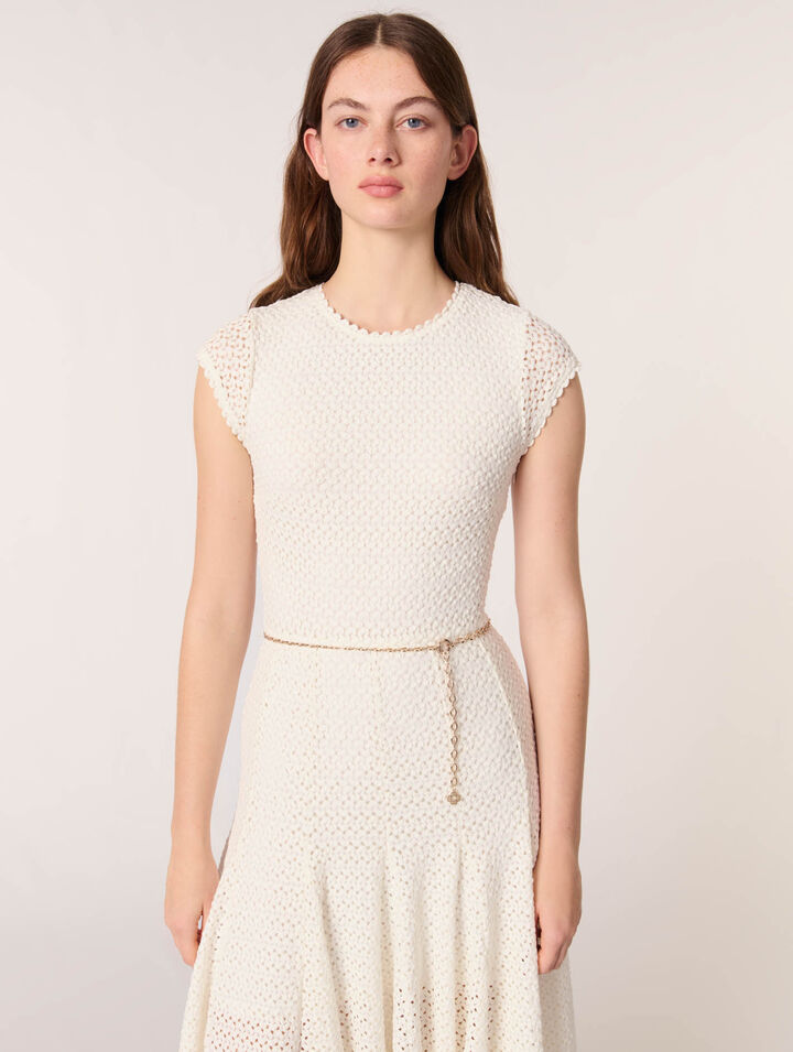 Langes Häkelkleid