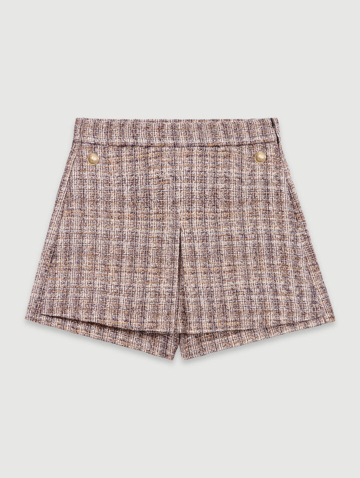 Trompe-l'Oeil-Shorts aus Tweed