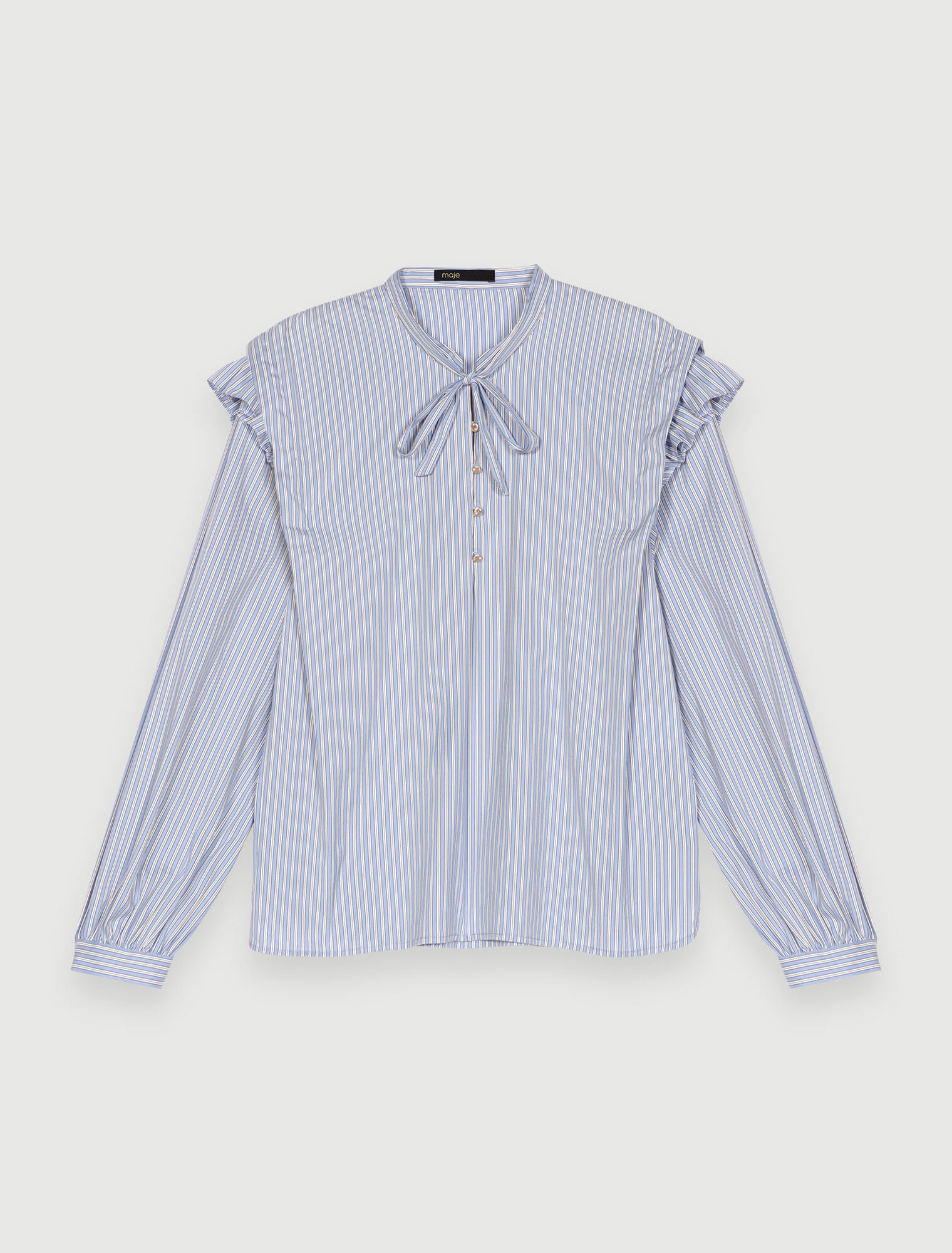 Blaue Bluse mit Streifenmuster