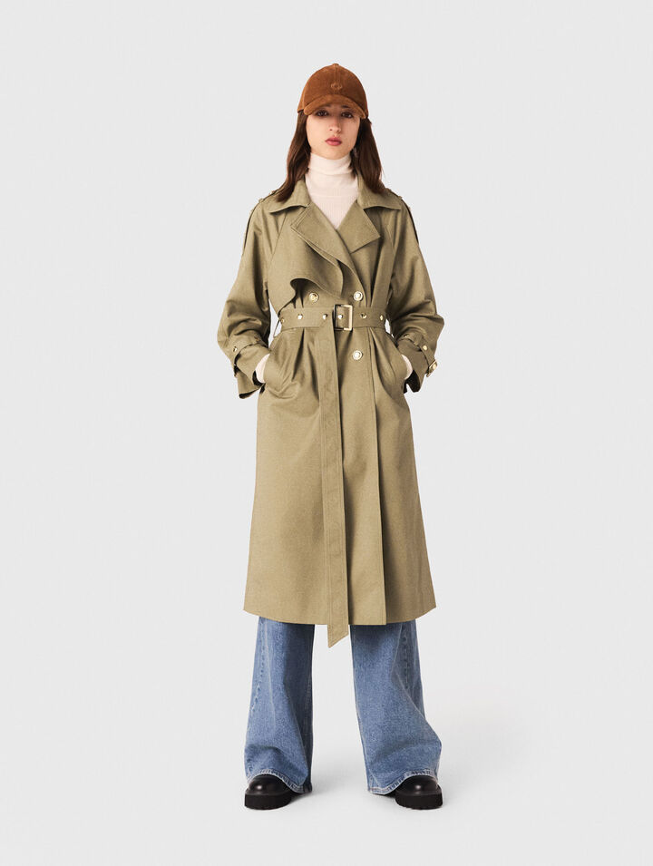 Trenchcoat mit Nieten und Kragen
