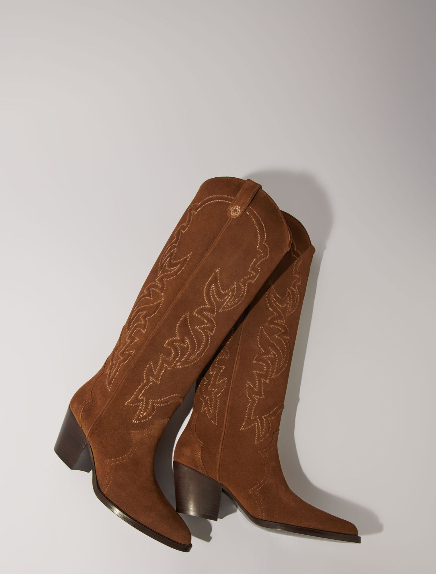 Santiags Stiefel aus Veloursleder
