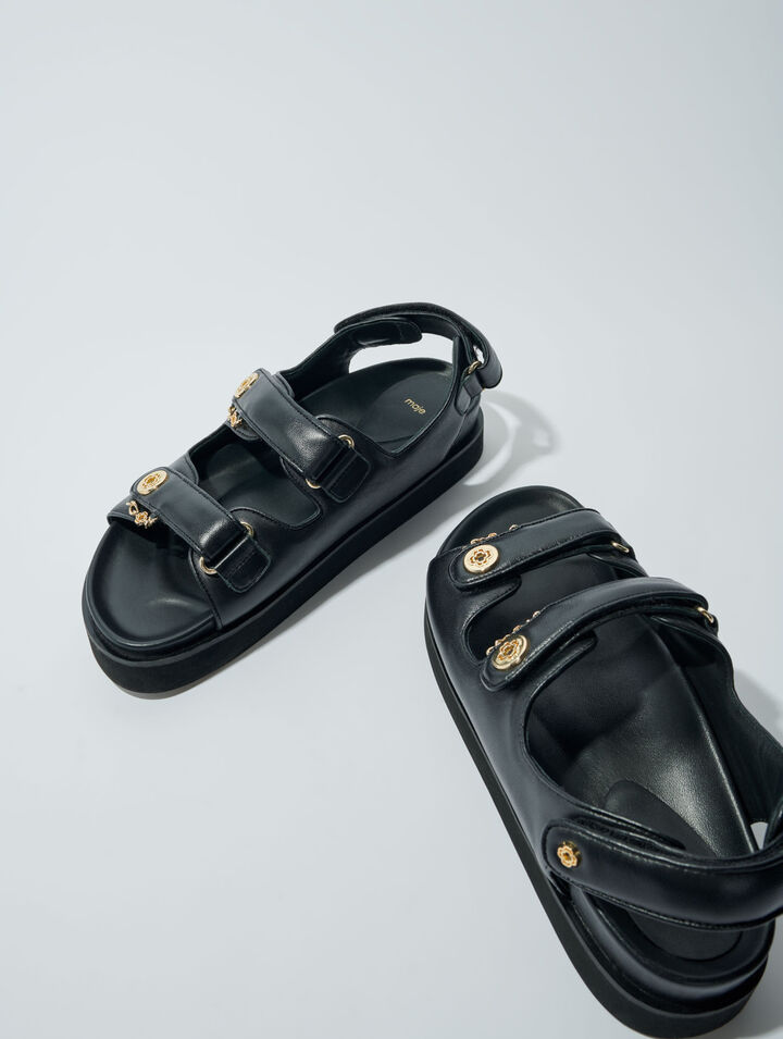 Flache Ledersandalen