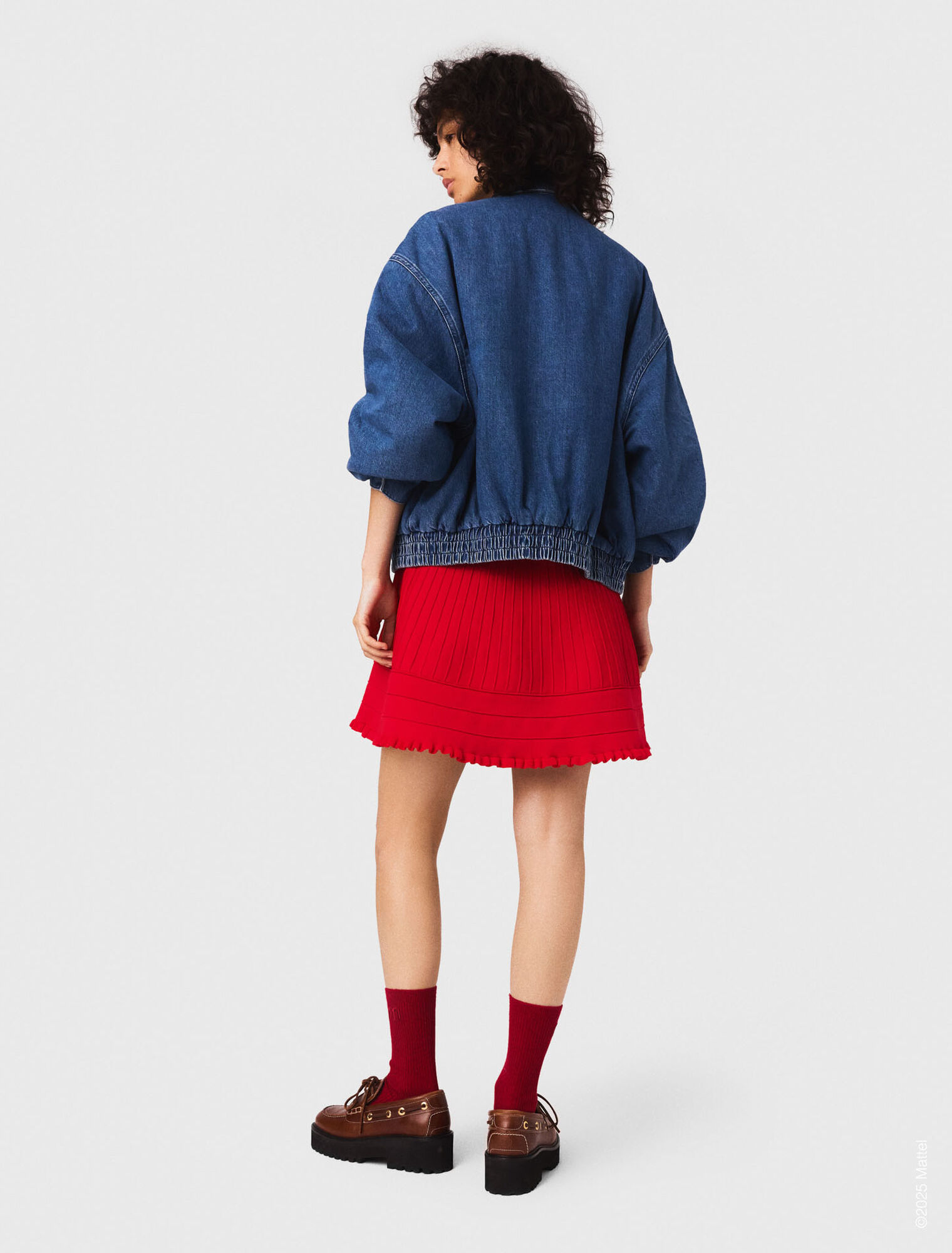 Oversize-Denimjacke mit Stickerei