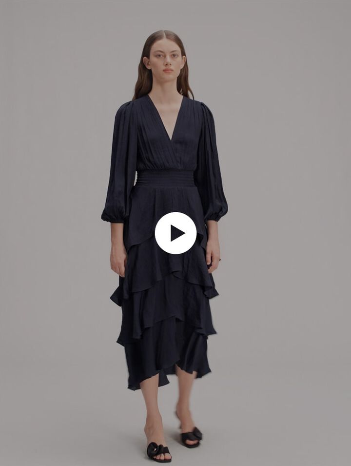 Langes Rüschenkleid