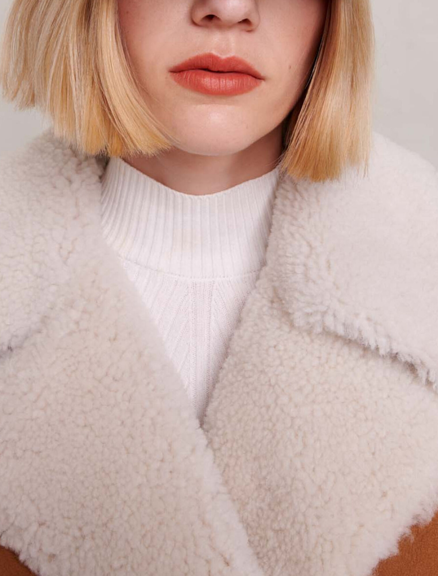 Langer Shearlingmantel