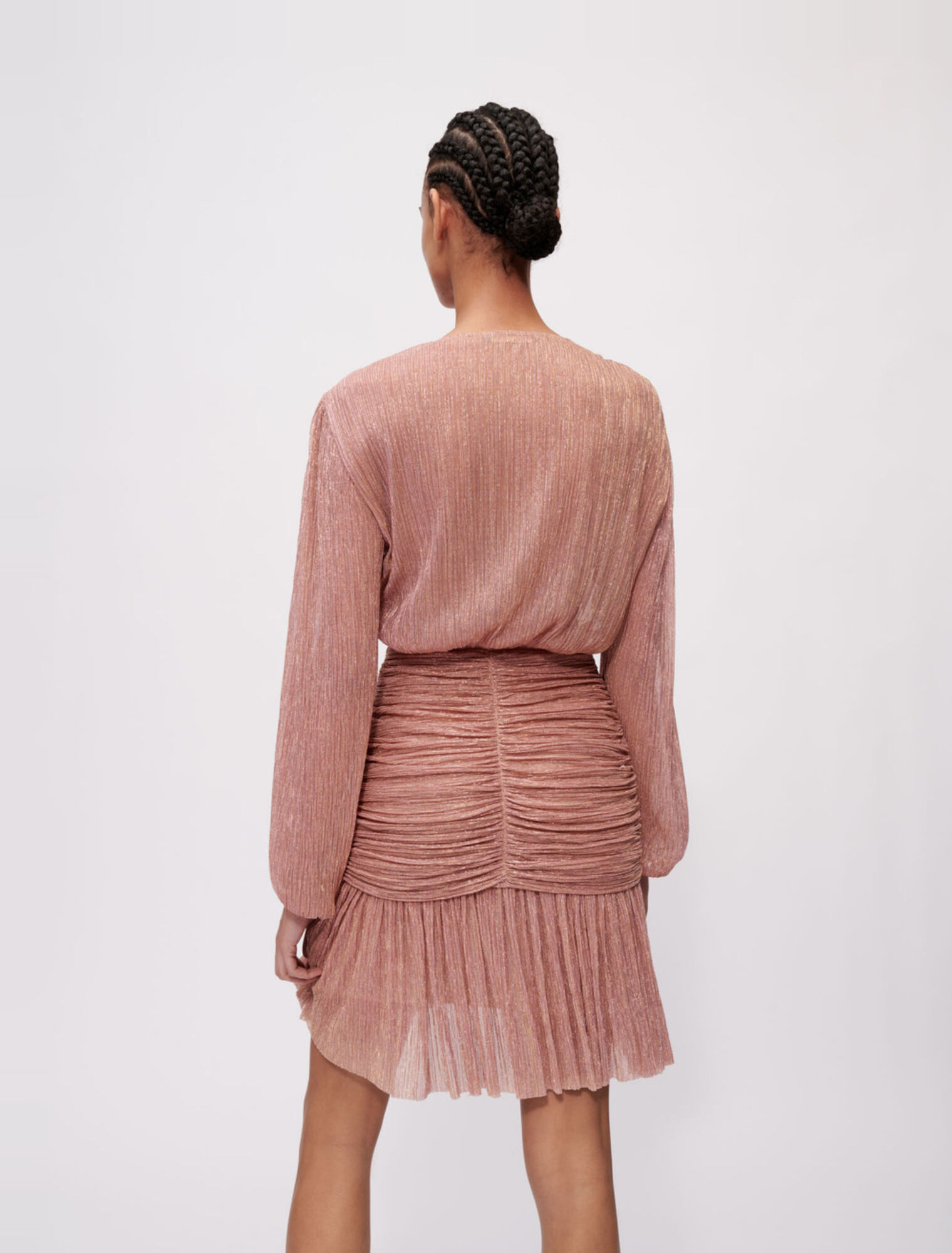 Gerafftes Kleid vollständig aus Lamé