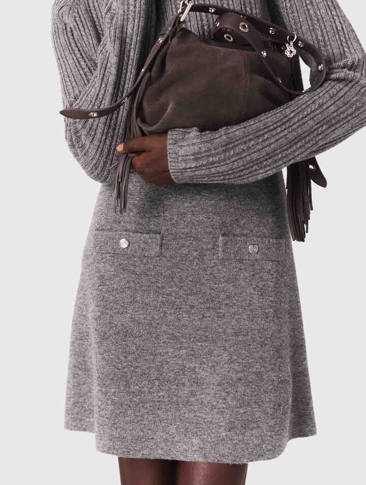 Strickkleid mit abnehmbarem Pullover