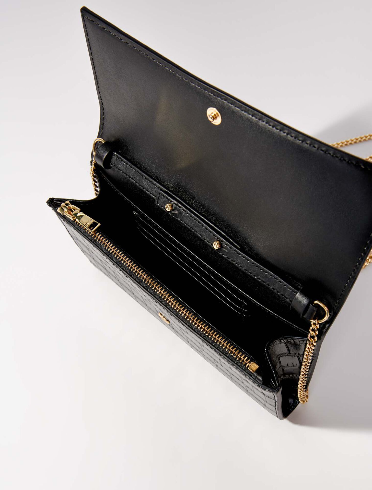 Ledertasche mit Krokoprägung