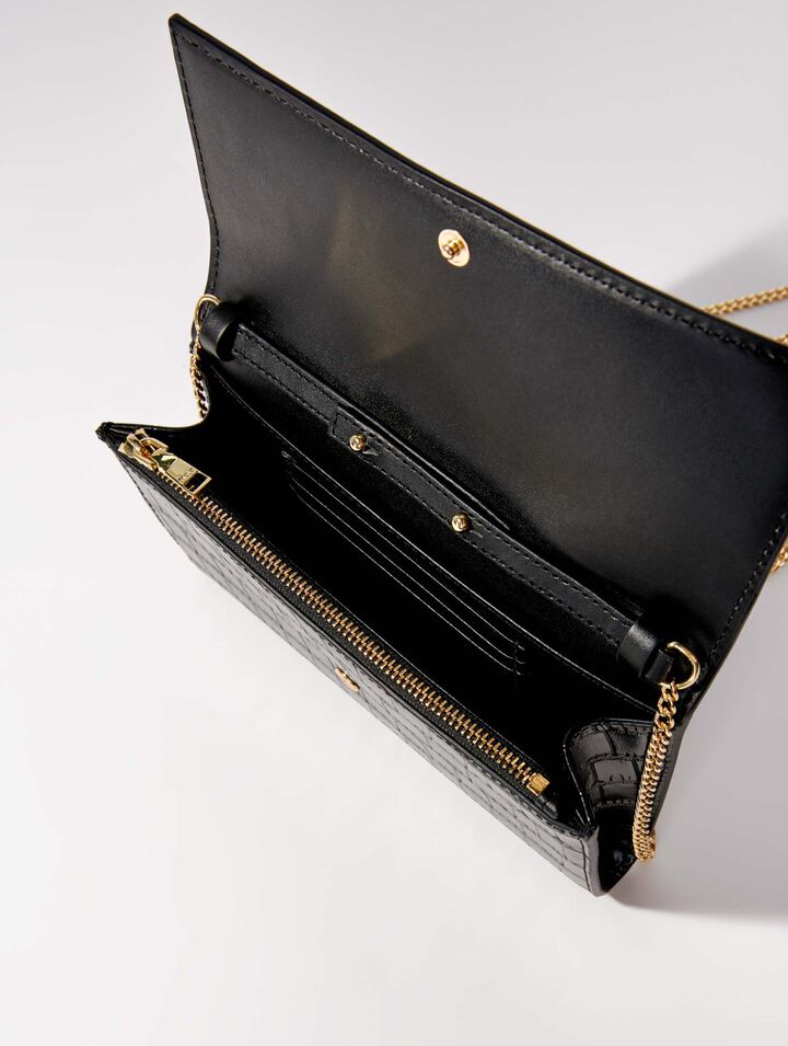 Ledertasche mit Krokoprägung