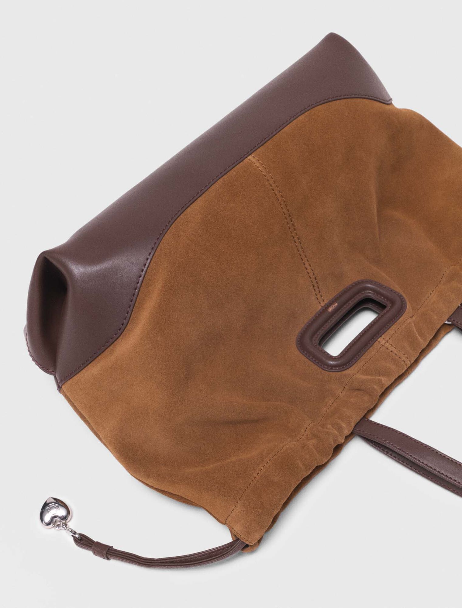 M Tote-Bag aus Leder-Velours-Mix