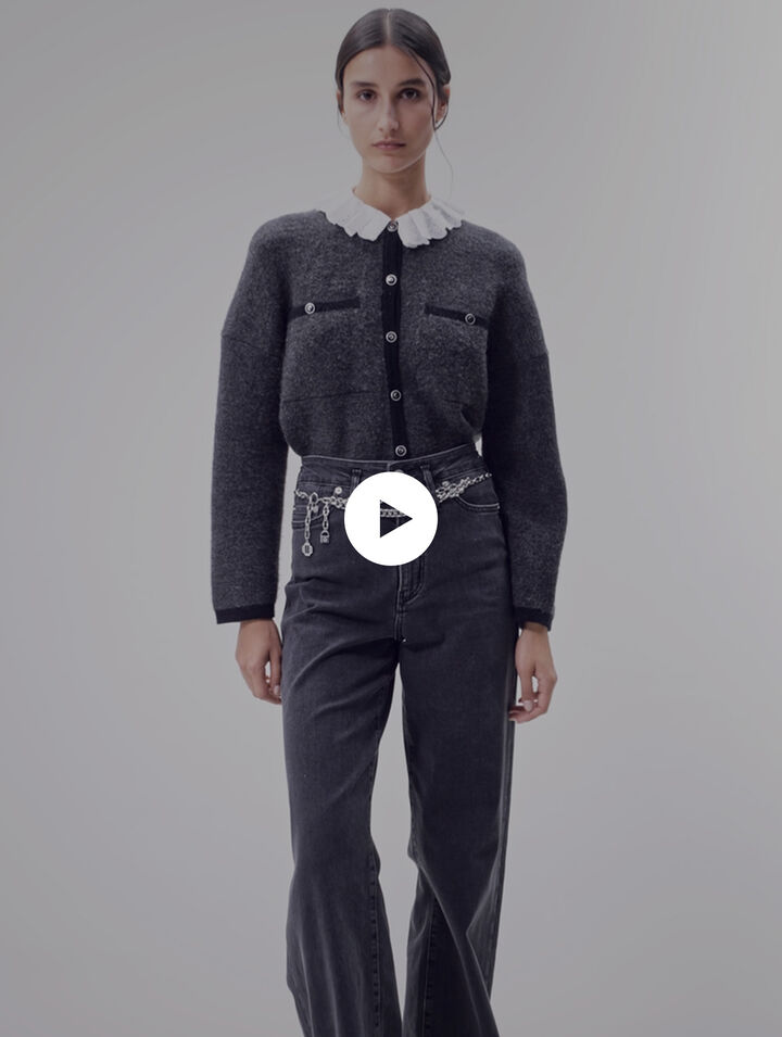 Schwarze Baggy-Jeans mit G&uuml;rtel