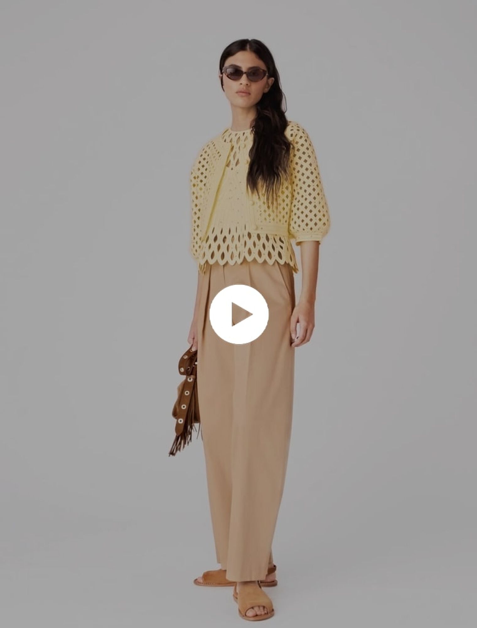 H&auml;kelcardigan mit Strass